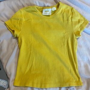 Anthropologie Women’s Bright Yellow Short Sleeve Top